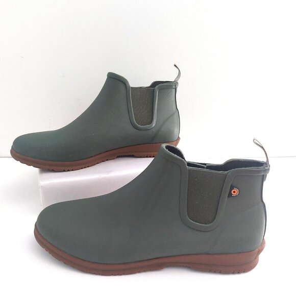 Bogs Sweet Pea Rain Boots Women’s Size 9 Sage Green Waterproof Slip On Ankle - Picture 3 of 13